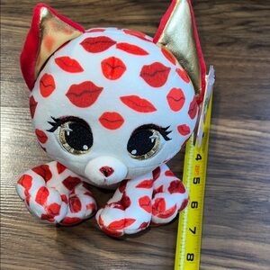 Plushes Pets - Scarlett Smooches plush with Red Lips and Gold Ears